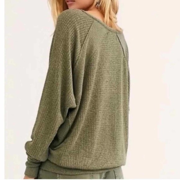 Free People Santa Clara Thermal Long Sleeve Top Ferngully - Picture 3 of 8
